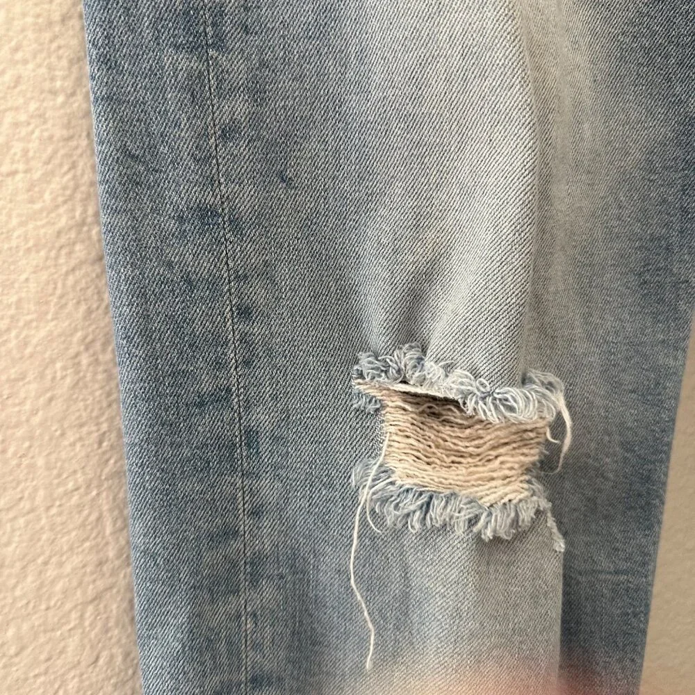 MOTHER The Patchwork Tomcat Ankle Raw Hem New Hobbies Blue 28 - Picture 12 of 16